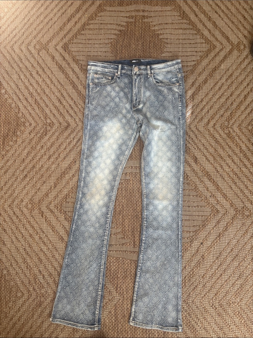 Fashion Nova Men's Skinny Jeans - Light Blue Acid Wash